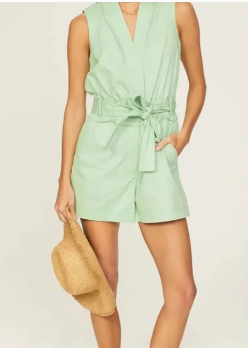 Derek Lam Collective Utility Romper Green Size 46